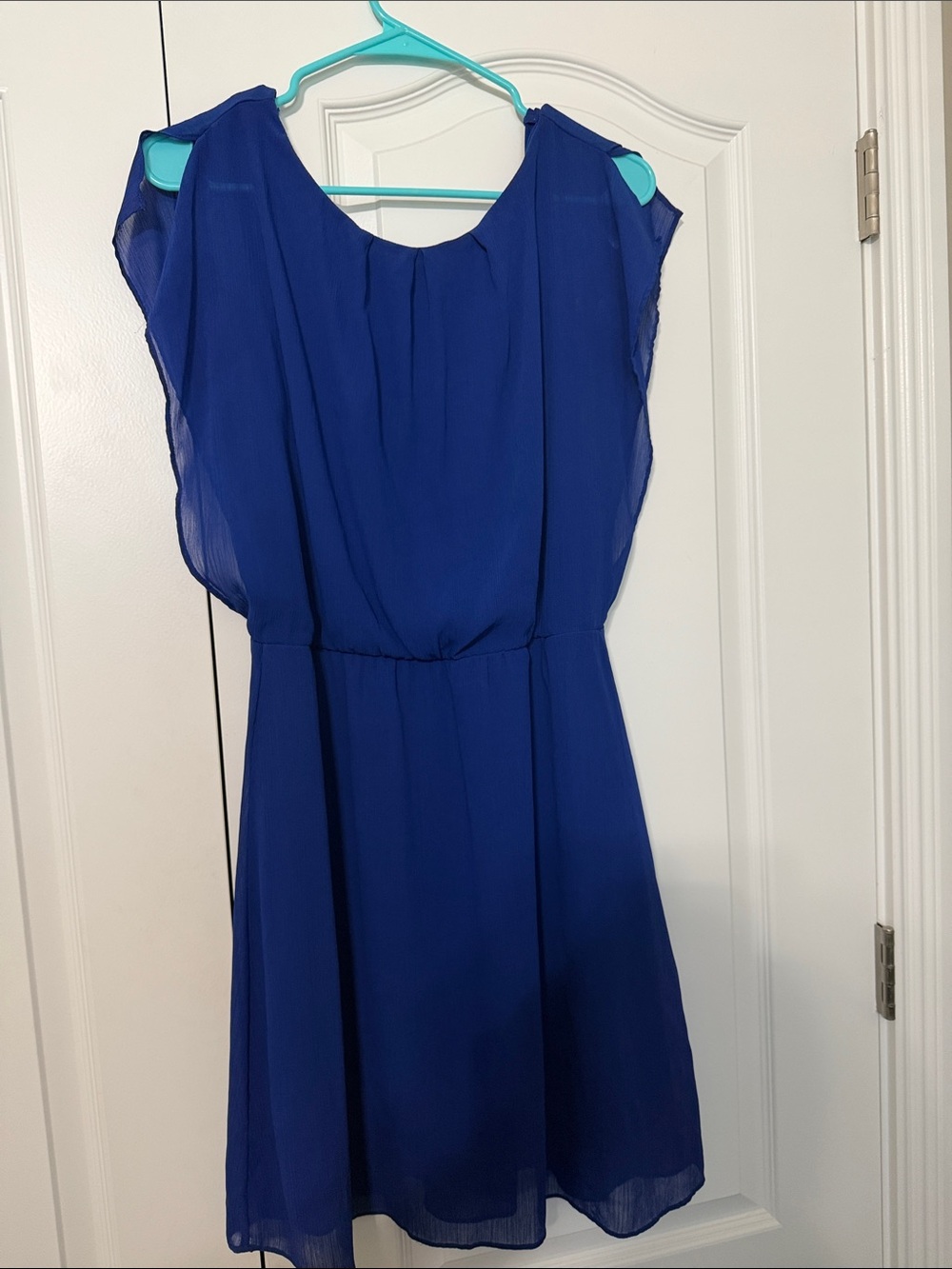 The Limited Royal Blue Sleeveless Chiffon Mini Dress